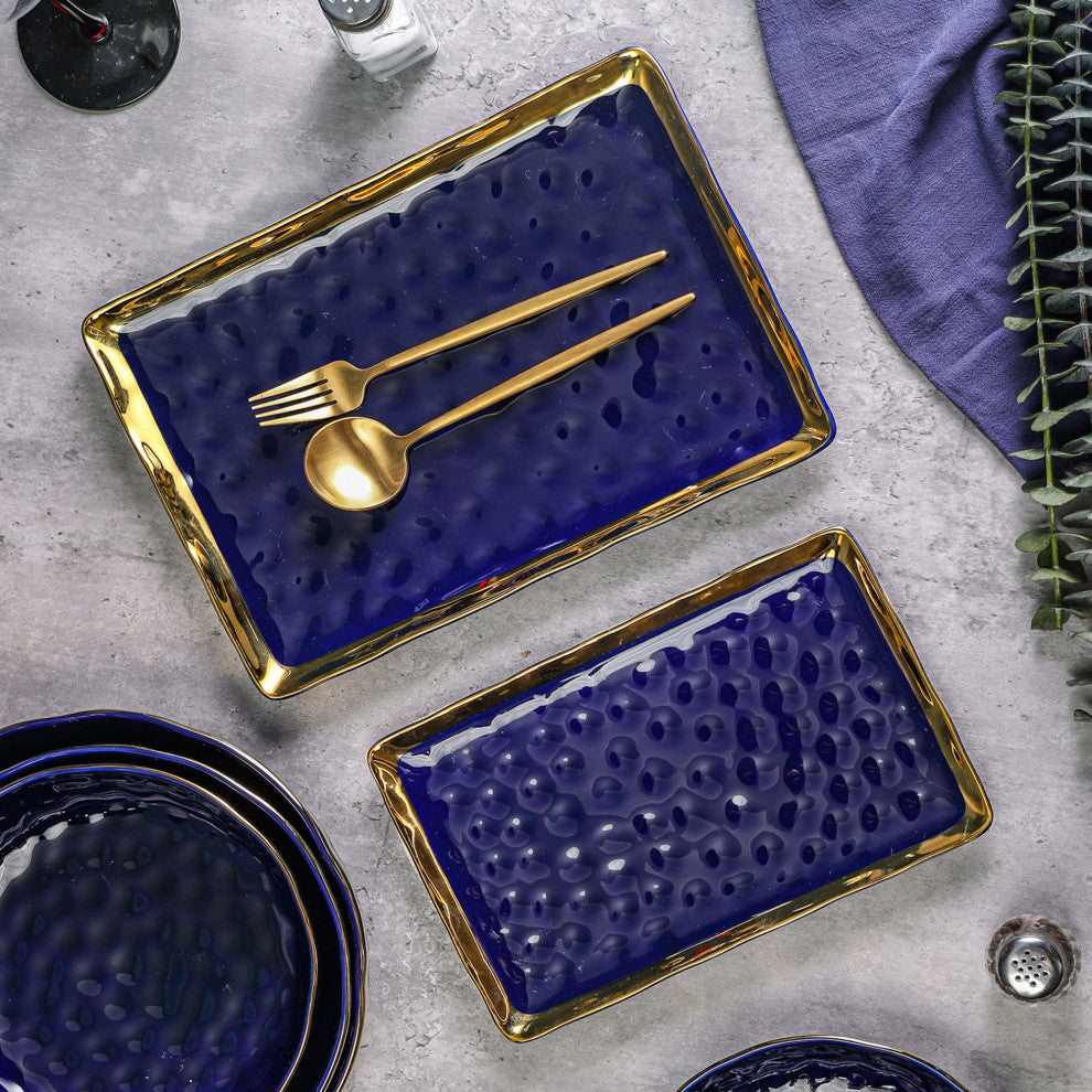 2-Piece Stone Lain Florian Porcelain Serving Set, Blue