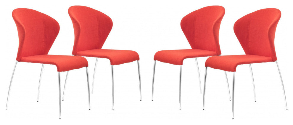 Oulu Dining Chair, Set of 4 Tangerine