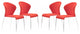 Oulu Dining Chair, Set of 4 Tangerine