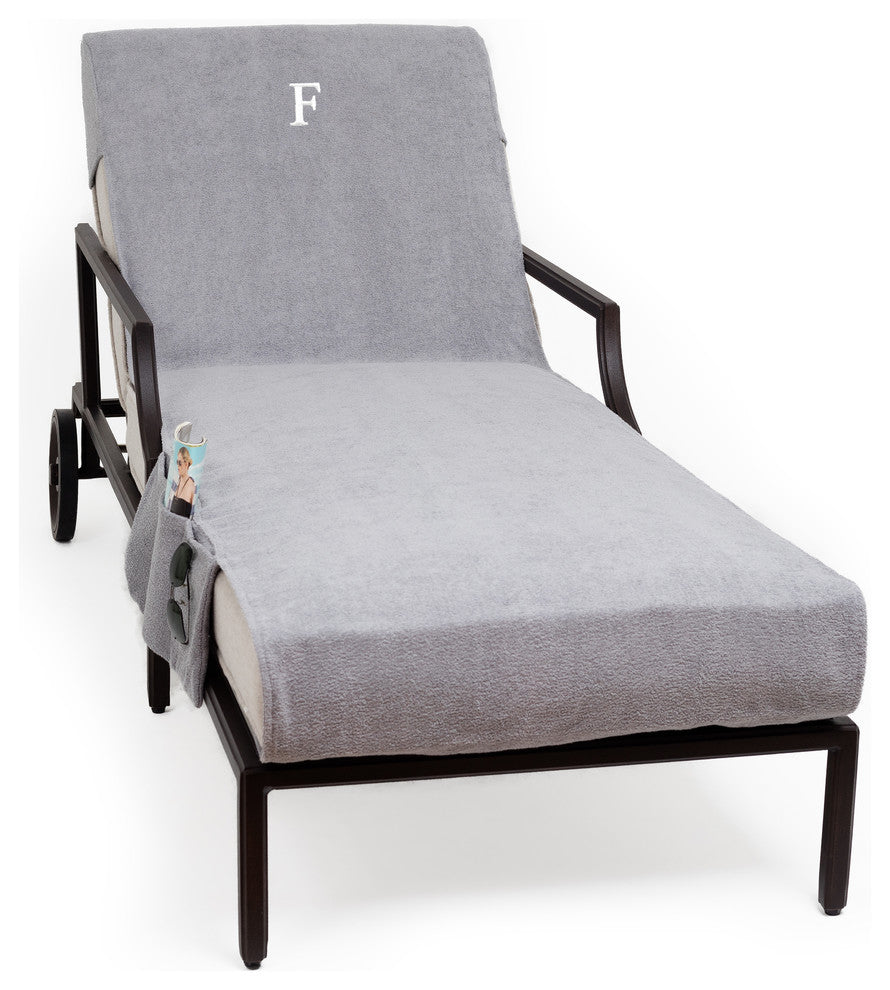Personalized Standard Size Chaise Lounge Cover With Side Pockets, F