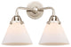 Large Cone Bath Vanity Light, Polished Nickel, Matte White, Matte White