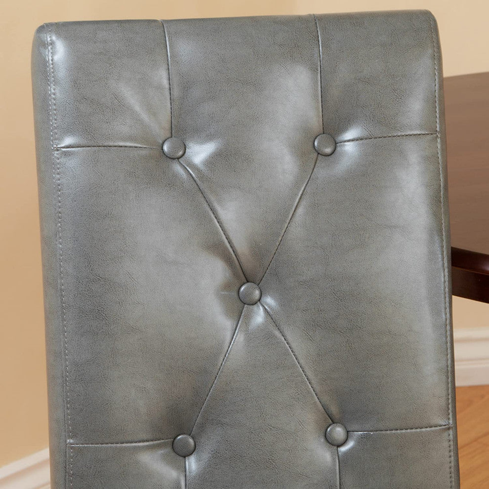 Leather Dining Chair, Gray, Set of 2