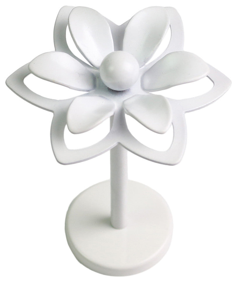 Crocus Medallion Drapery Holdback, Glossy White