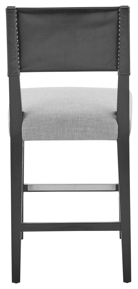 Kylo PU/Fabric Counter Stool, Borneo Black/Meridien Gray