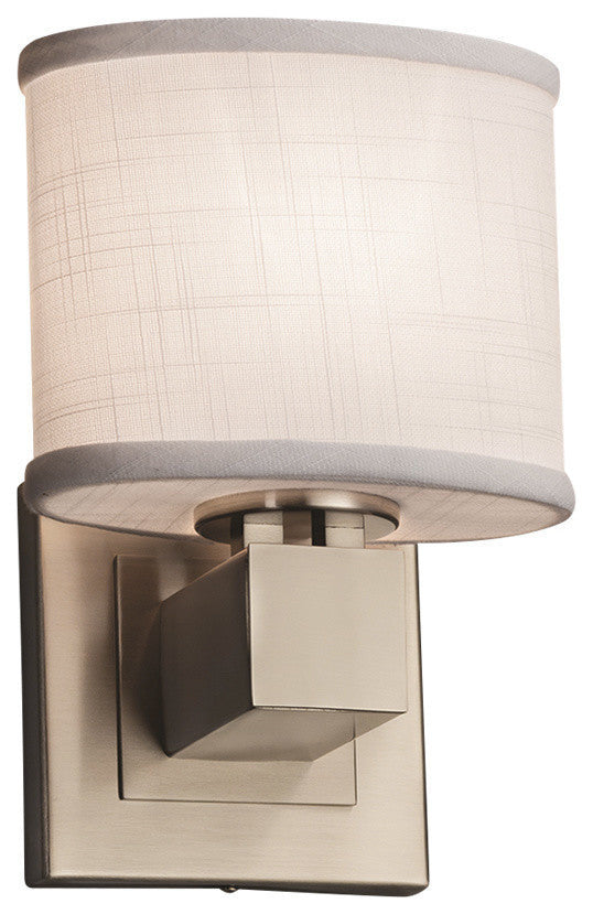 Textile Aero 1-Light Wall Sconce, No Arms, Oval, White Fabric Shade
