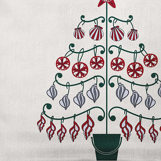 Christmas Green Colored Beach Tree Christmas Polyester Throw Pillow, 16"x16"
