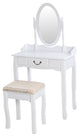 White Vanity Makeup Dressing Table With Rotating Mirror