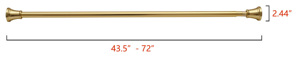Utopia Alley Adjustable 72-Inch Shower Curtain Tension Rod, Gold