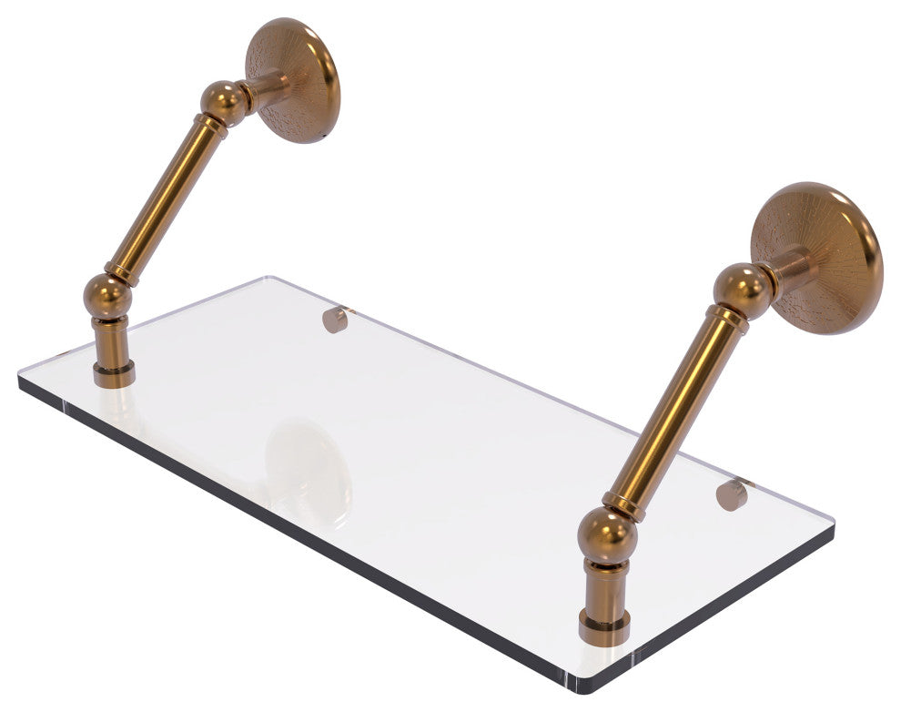 Prestige Monte Carlo 18" Floating Glass Shelf, Brushed Bronze