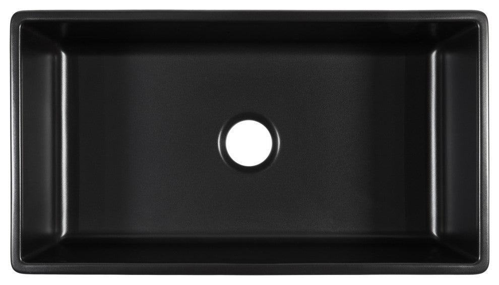 Austen Matte Black Fireclay 33" Single Bowl Farmhouse Undermount Sink