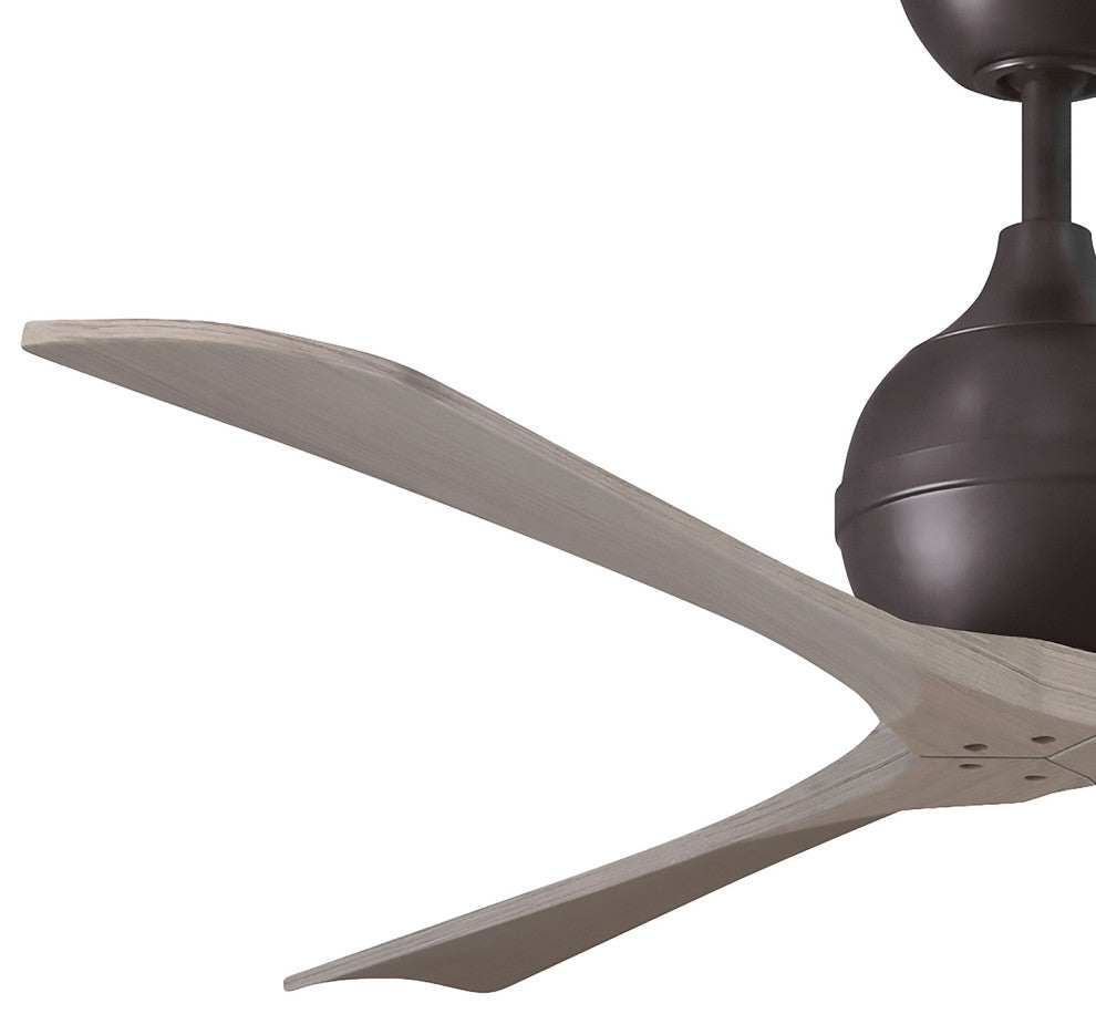 Irene-3 Paddle Fan, Textured Bronze, 60", Gray Ash Blades