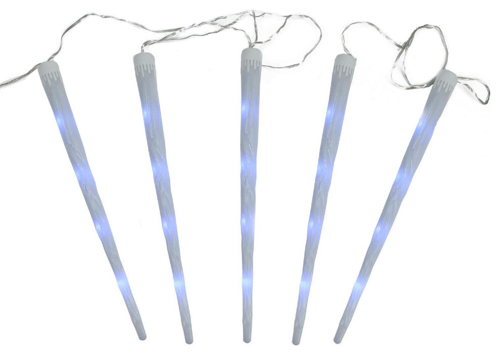 Frosted Icicle Snowfall Christmas Light Tubes, Set of 5