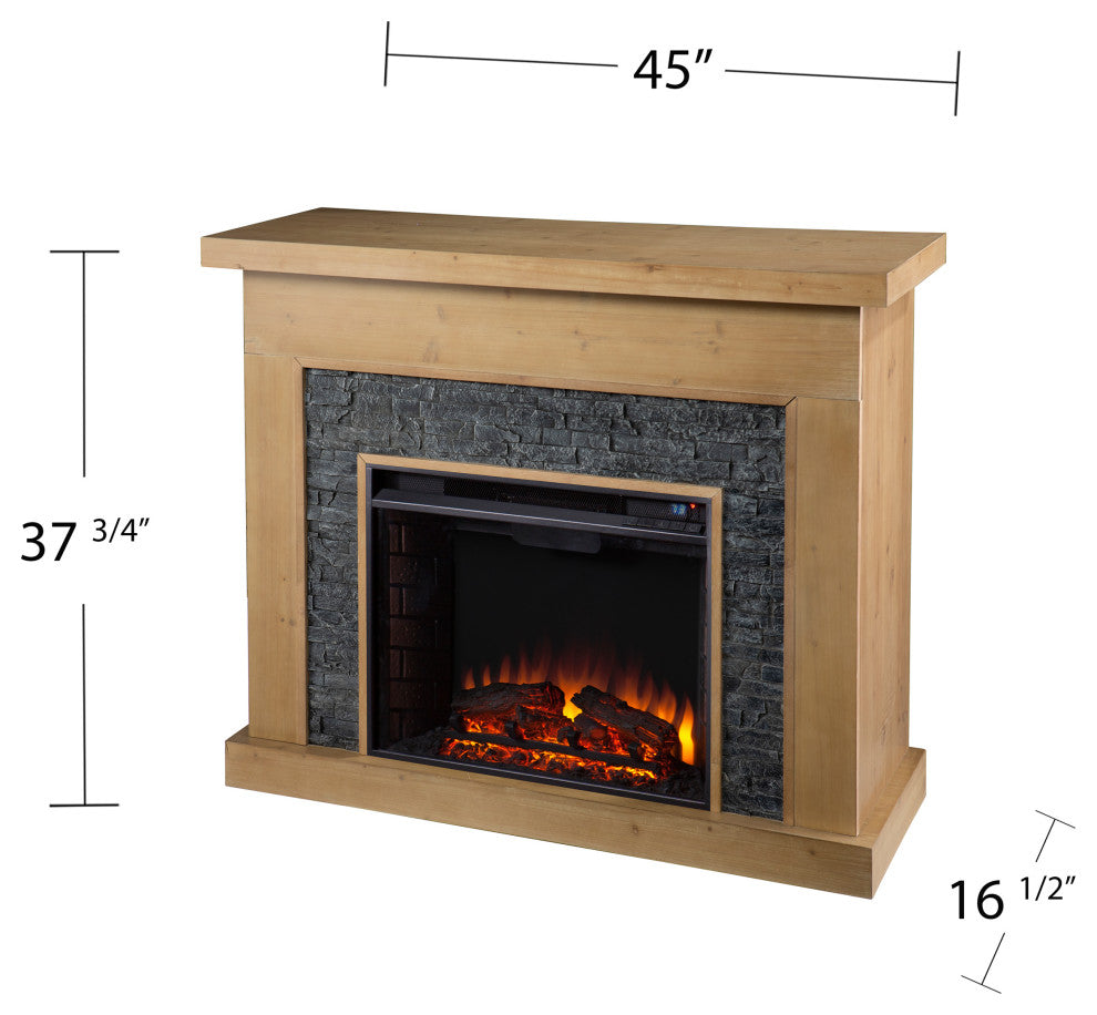 Adalyn Electric Fireplace With Faux Stone Surround
