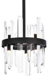 Elegant Lighting 2200D10 Serena 6 Light 10"W Crystal Mini Pendant - Black