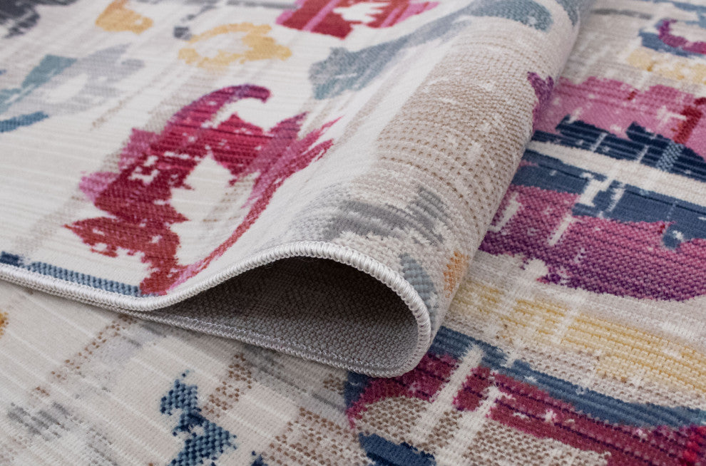 Noori Rug Low-Pile Rolland Ivory/Pink Rug