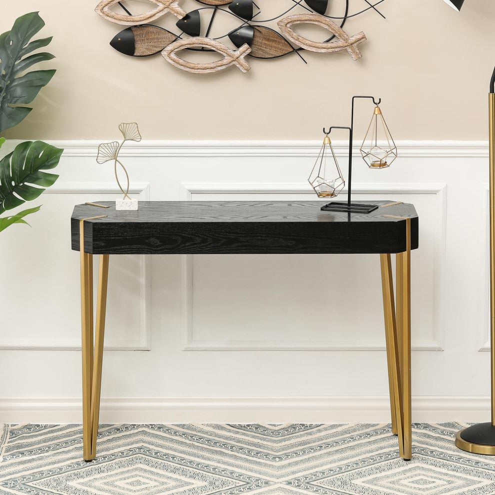 Wood and Metal Console Entryway Table