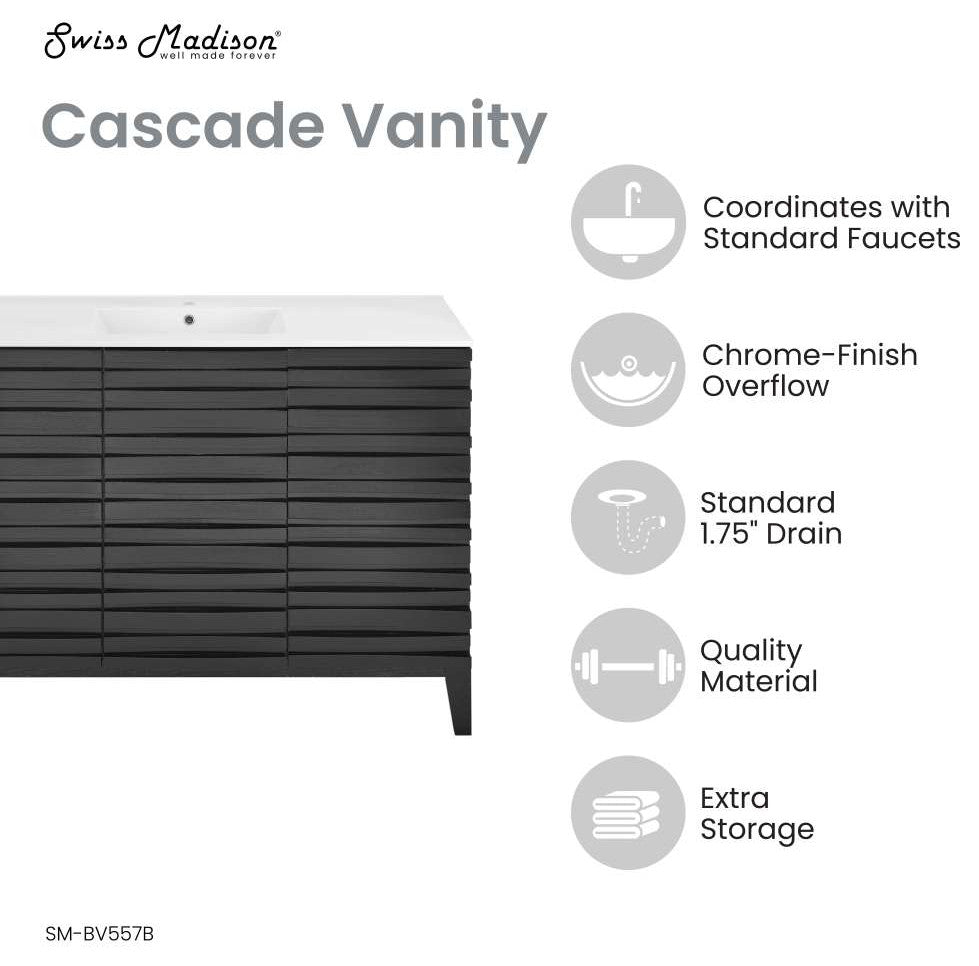 Cascade 48" Bathroom Vanity, Black