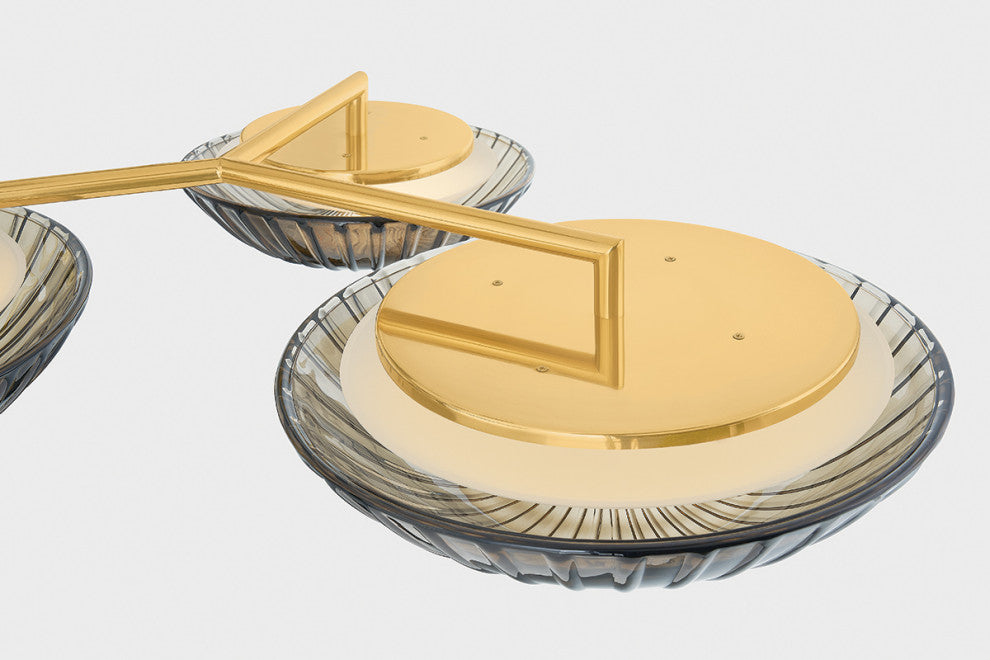 Corbett Lighting Birmingham LED Flush Mount, Vintage Brass, 51.5"Dx5.75"H