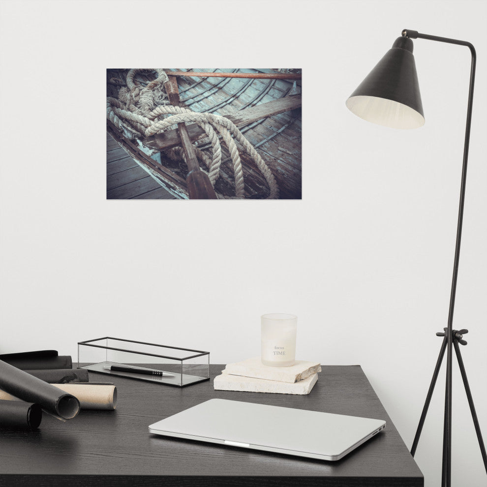 Vintage Boat Oars and Ropes Nautical Photo Loose Wall Art Prints, 12" X 18"