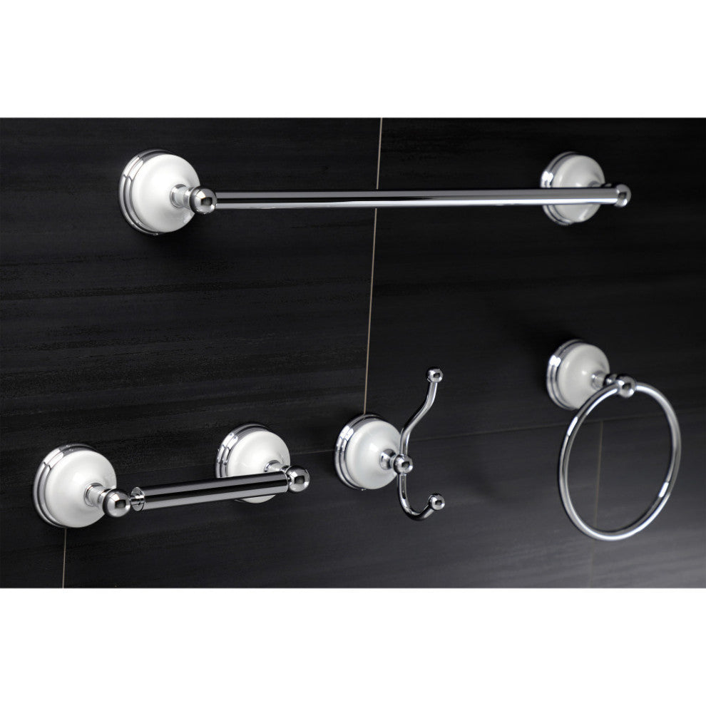 Kingston Brass 4-Piece Bathroom Accessory Set, Polished Chrome