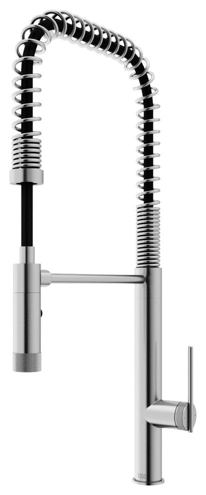 VIGO Sterling 23" H Single Handle Pull-Down Sprayer Kitchen Faucet, Stainless Steel, Without Extras