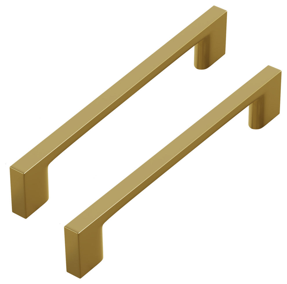 Dowell Series 3008 Handles, 128mm/5" CTC, 10-Pack, Brushed Brass