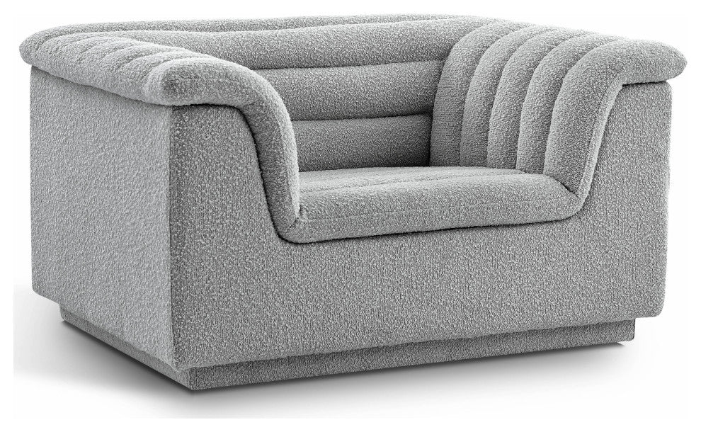 Cascade Upholstered Set, Grey, Boucle Fabric, Chair
