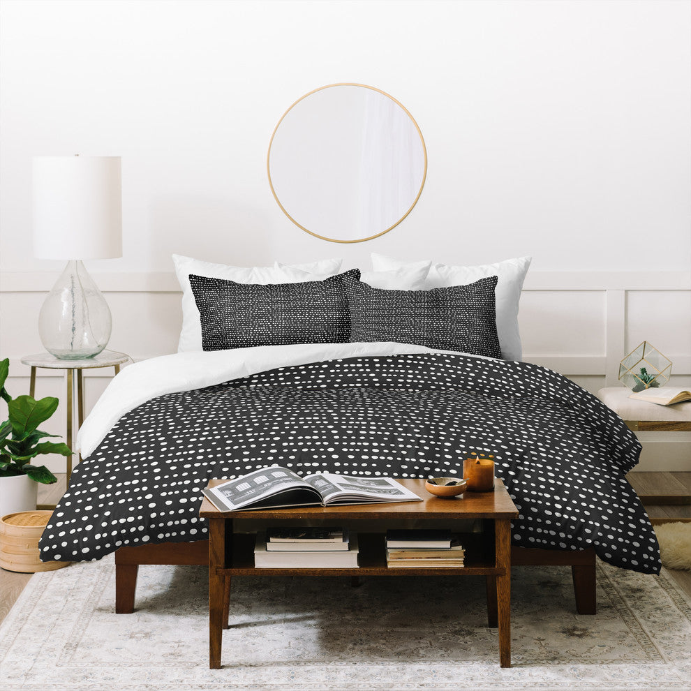 Little Arrow Design Co Dotty Stripes Neutral Duvet Cover Set, Twin XL