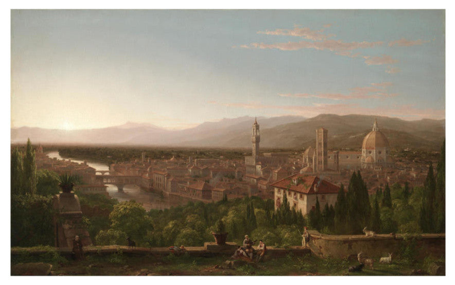 "View of Florence, 1837" Digital Paper Print by Thomas Cole, 24"x15"