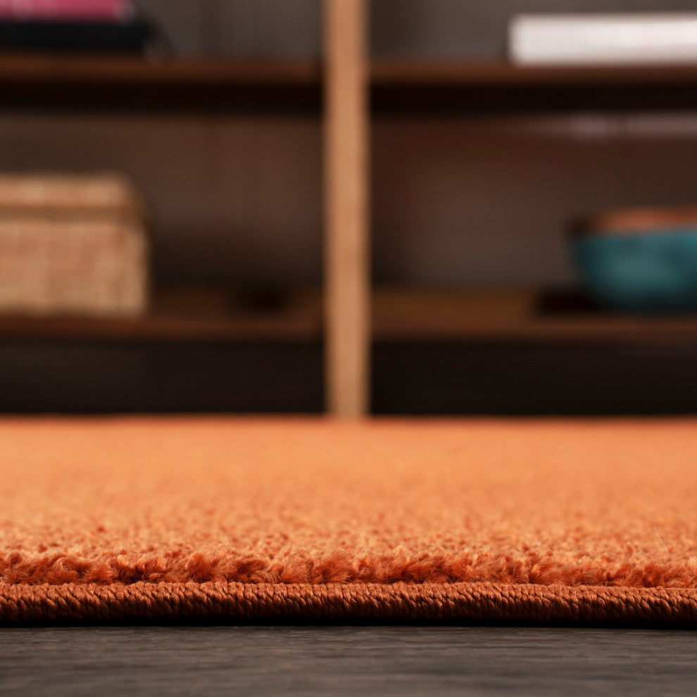 Haze Solid Low-Pile Orange 2 ft. x 16 ft. Runner Rug