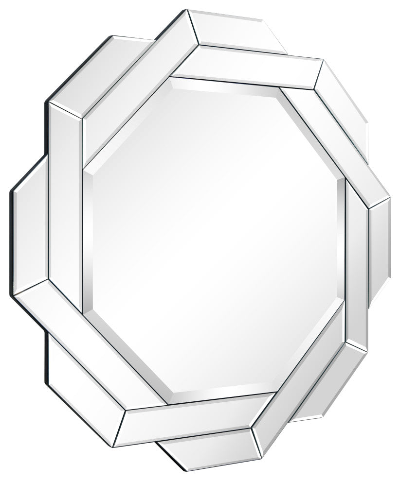 Interlaced Round Beveled Framed Wall Mirror, Mom-30020-3434