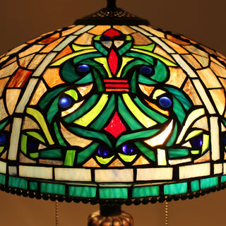 Doloris Tiffany-Style Victorian Stained Glass Table Lamp 17" Width