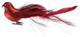 8" Crimson Red Glittered Bird Figure Clip-On Christmas Ornaments