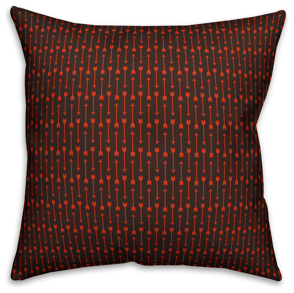 Red Arrows Pattern Throw Pillow, 16"x16"