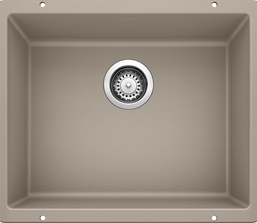 Blanco 18.1"x20.87" Granite Single Undermount Kitchen Sink, Truffle