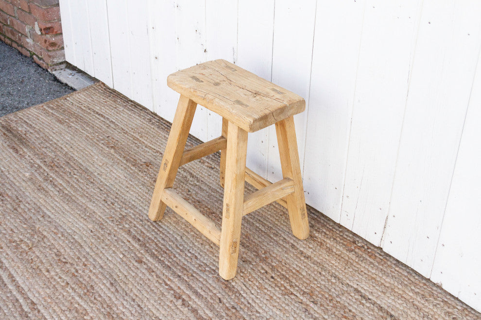 Farmhouse Bleached Wood Stool