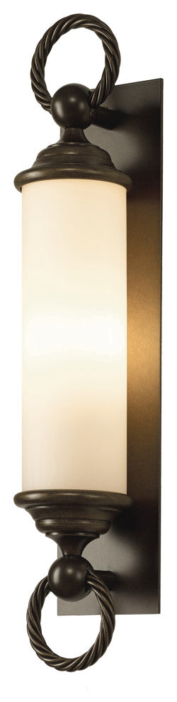 Cavo Large Outdoor Wall Sconce, Coastal Bronze Finish, Opal Glass