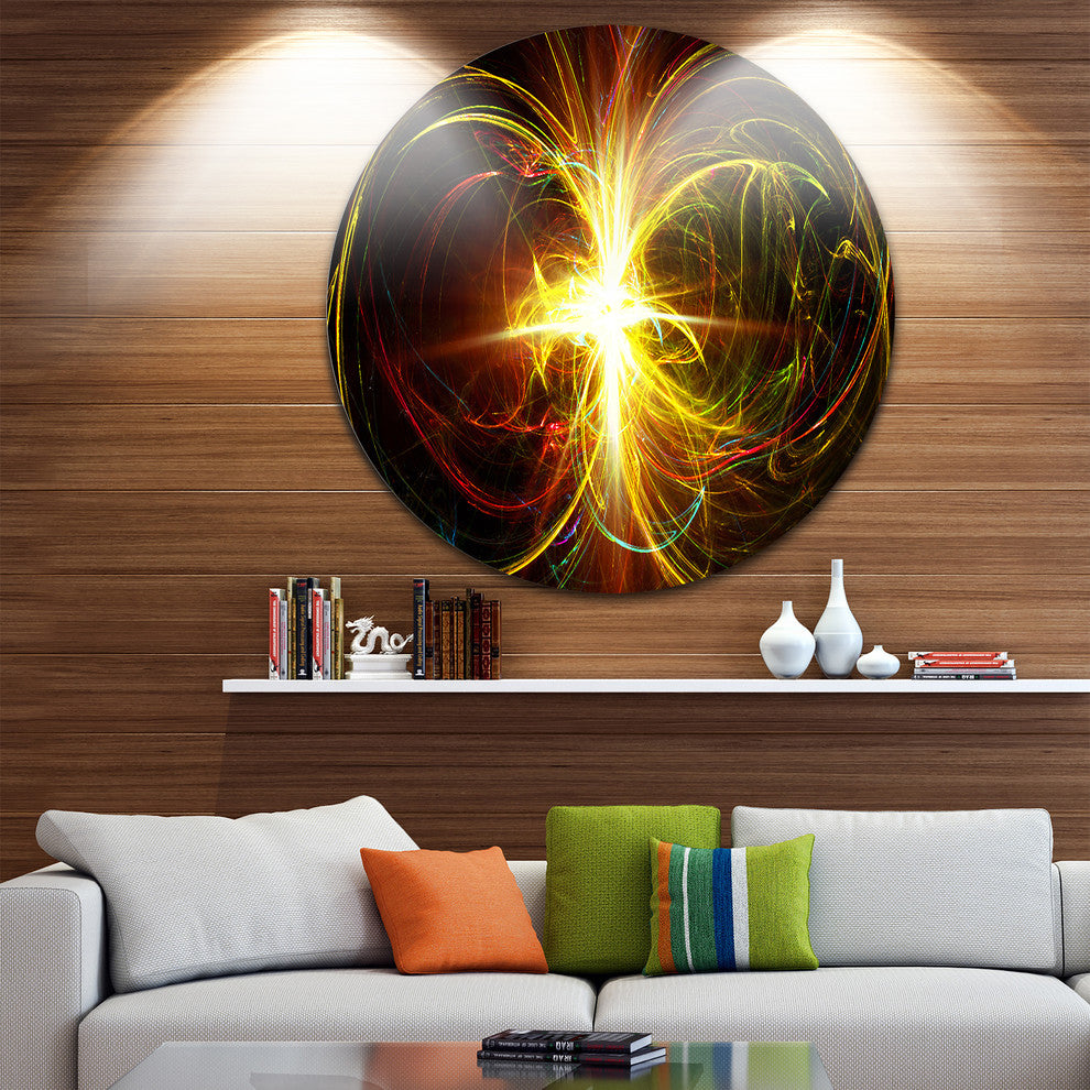 Fractal Hoops, Abstract Digital Art Round Wall Art, 23"