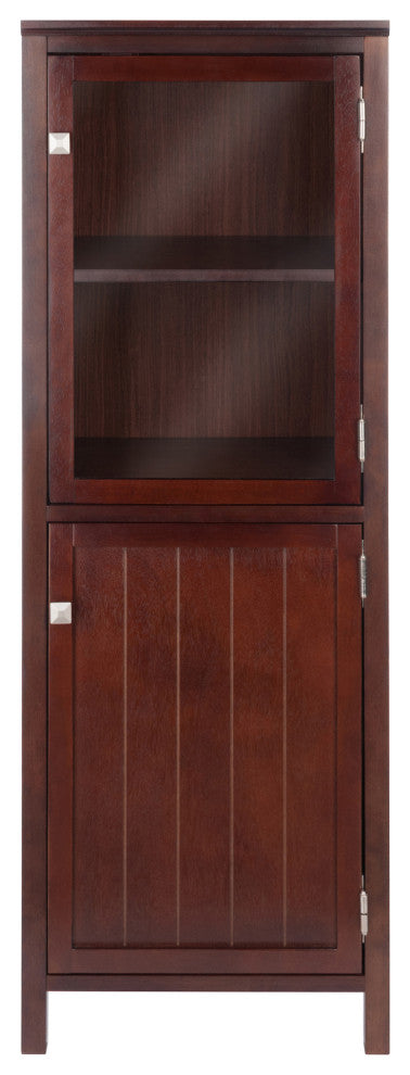 Brooke Jelly Cupboard, 2-Section Cabinet, Walnut