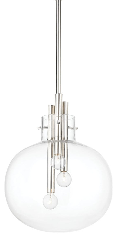 Hempstead Small 3-Light Pendant Polished Nickel