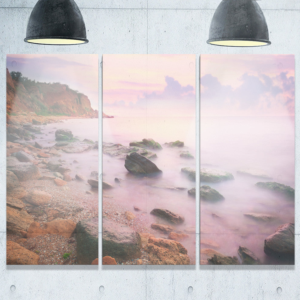 "Colorful Sunset Over the Sea" Metal Wall Art, 3 Panels, 36"x28"
