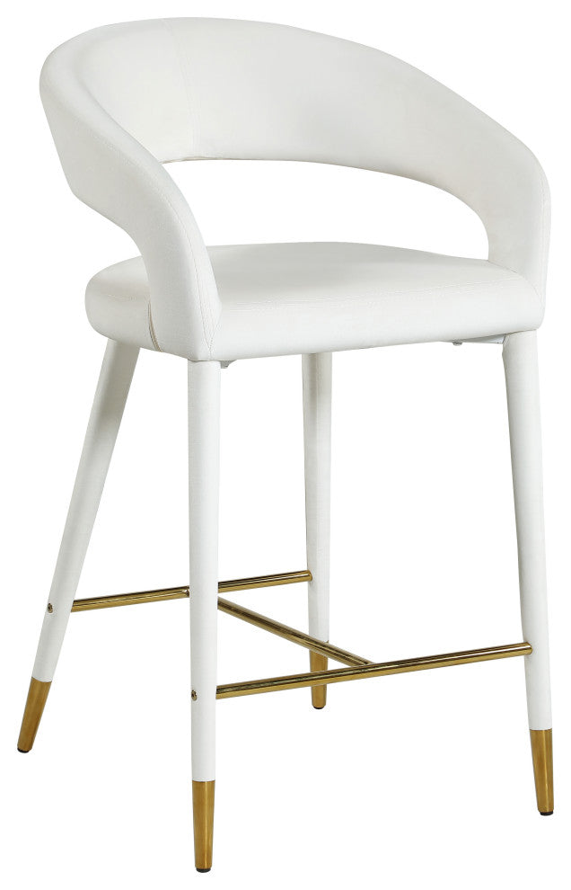 Destiny Counter Stool, Cream, Velvet