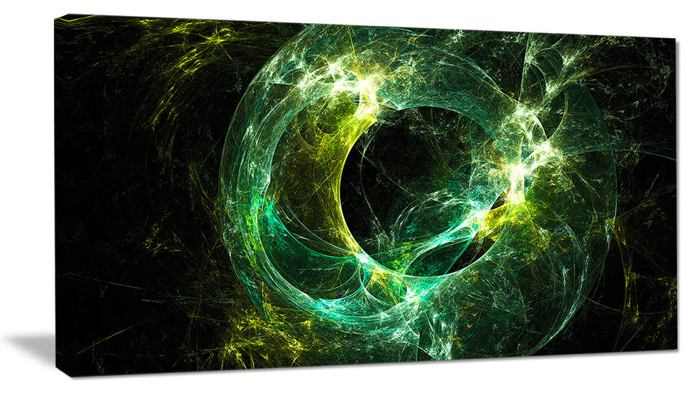 "Green Sparkling Lightning" Abstract Digital Art Canvas Print