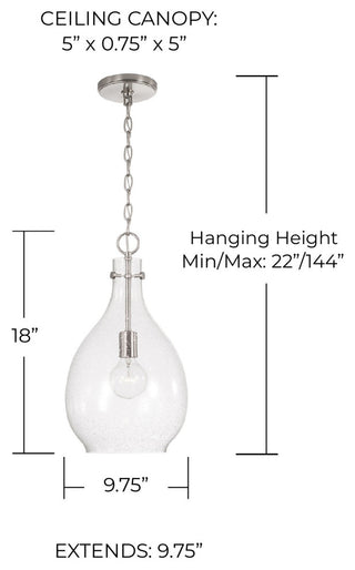Capital Lighting 349011 Brentwood 10"W Mini Pendant - Matte Black