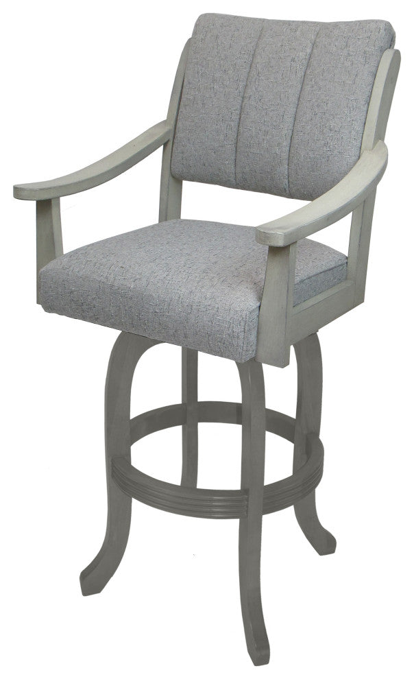 Casa Swivel Wood Stool on Melina Base, Hemsath Slate -  E-T, 26"