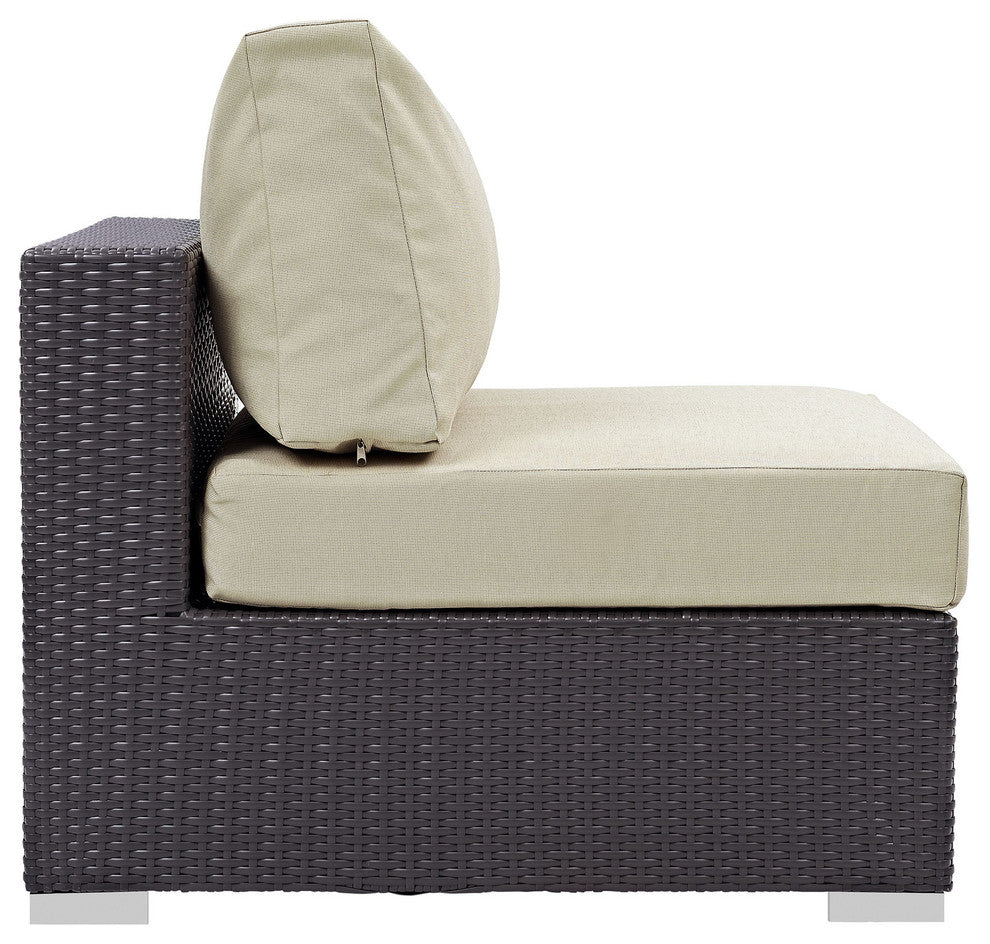 Convene Outdoor Patio Armless, Espresso Beige