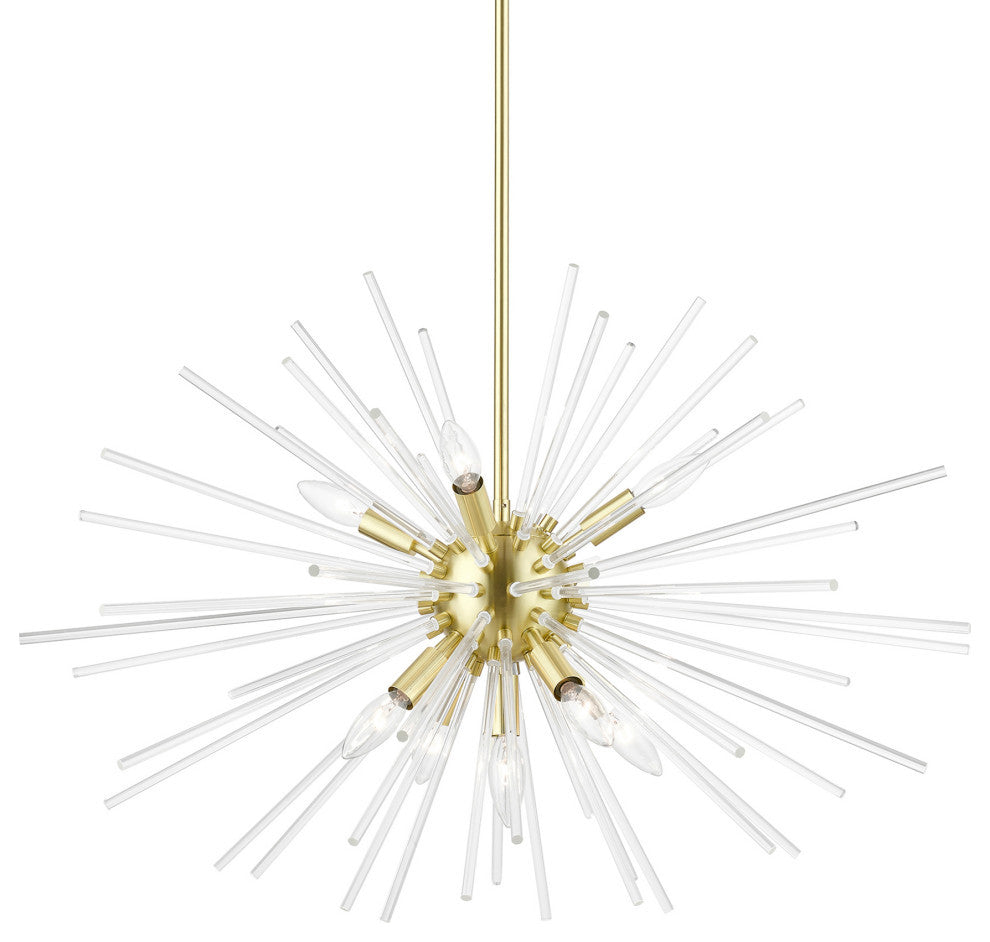 Utopia 9 Light Satin Brass Large Pendant Chandelier