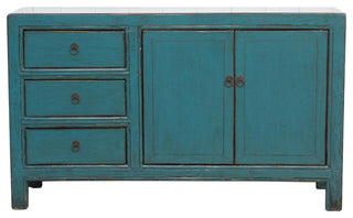 Asian Celadon Blue Credenza