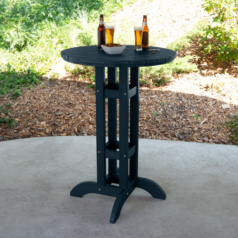 Round 30" Diameter Bar Dining Table, Federal Blue