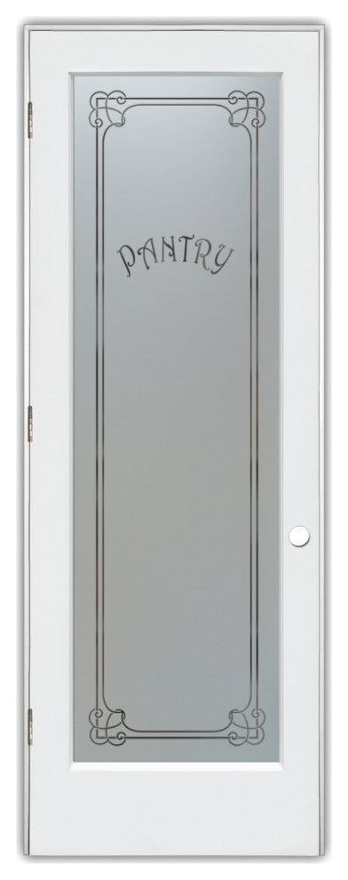 Pantry Door - Enna Harrington - Primed - 28" x 84" - Knob on Right - Pull Open